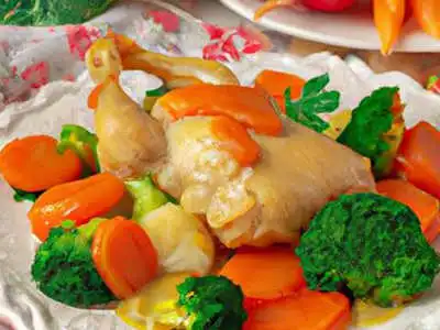 Тушенное мясо кролика с капустой и морковью